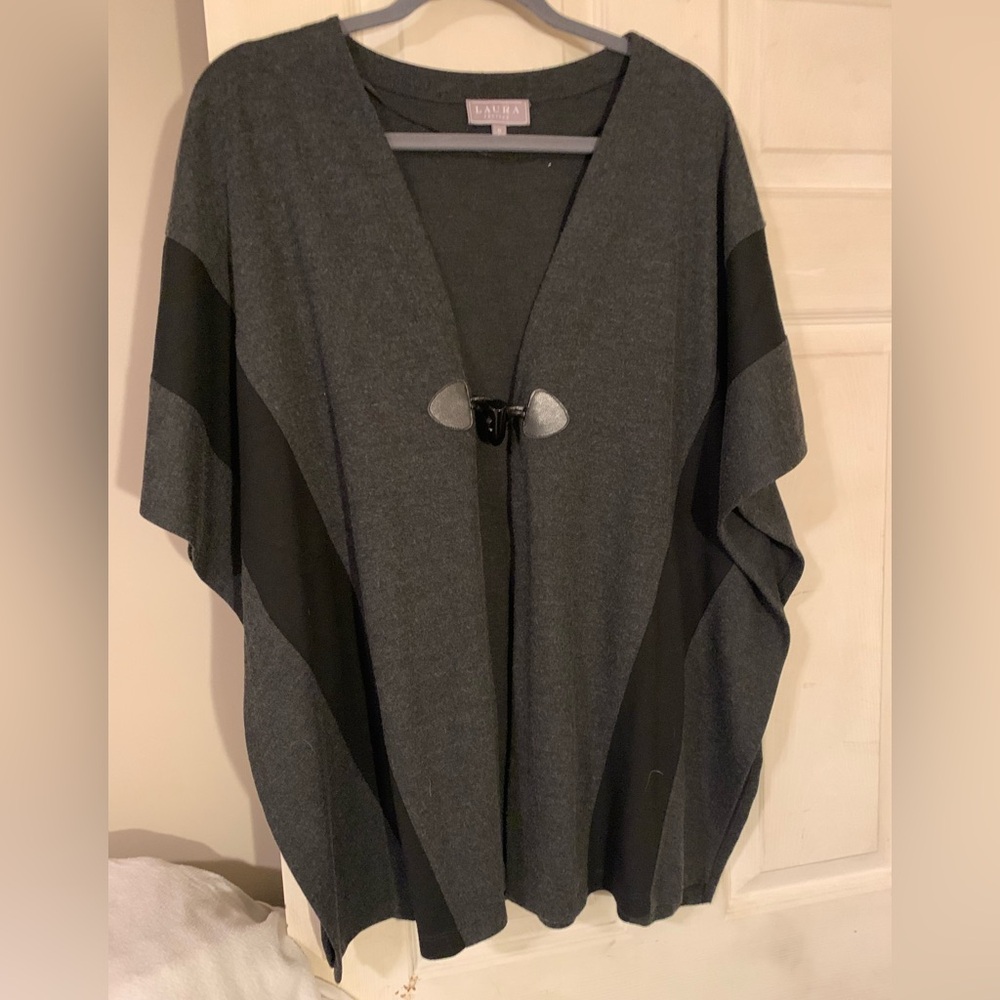 Gray and Black Knit Shrug Sweater